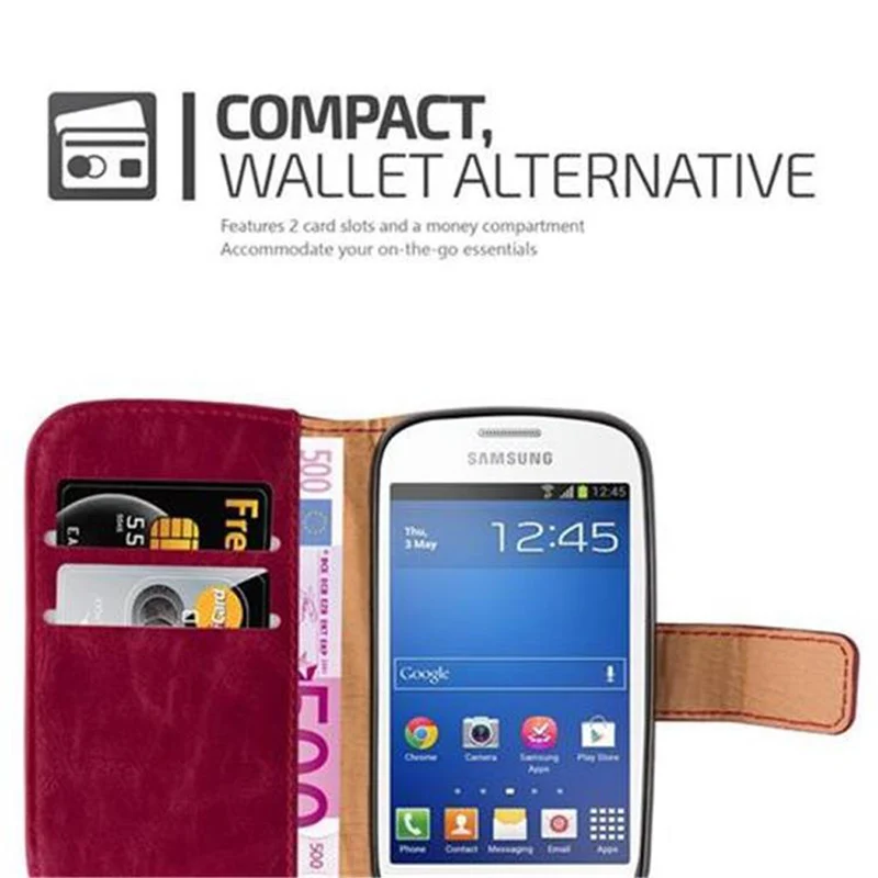 Cadorabo Hülle kompatibel mit Samsung Galaxy TREND LITE Schutzhülle mit Magnetverschluss, Standfunktion und Kartenfach