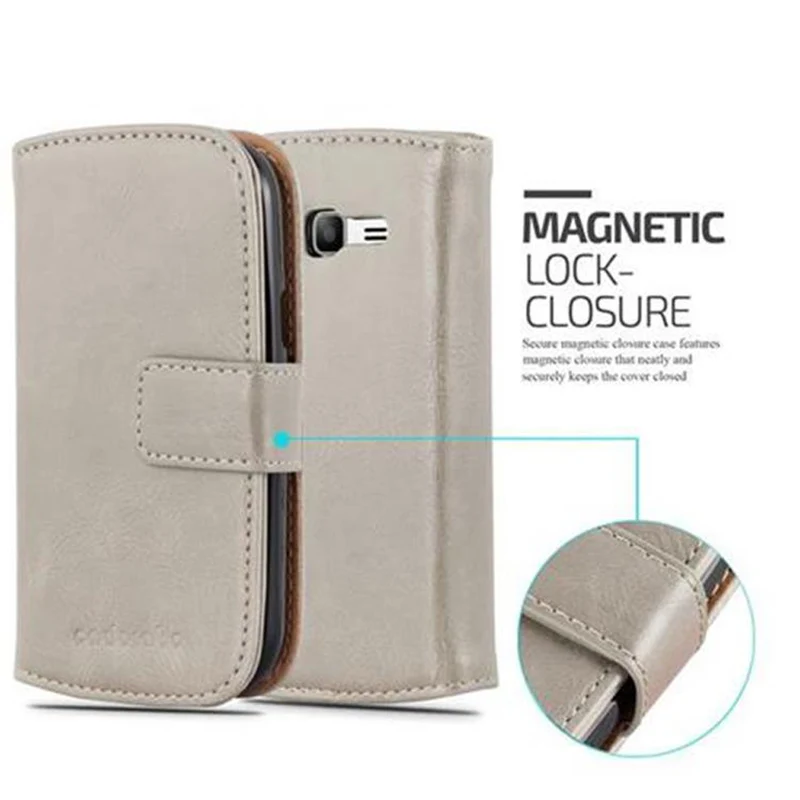 Cadorabo Hülle kompatibel mit Samsung Galaxy TREND LITE Schutzhülle mit Magnetverschluss, Standfunktion und Kartenfach