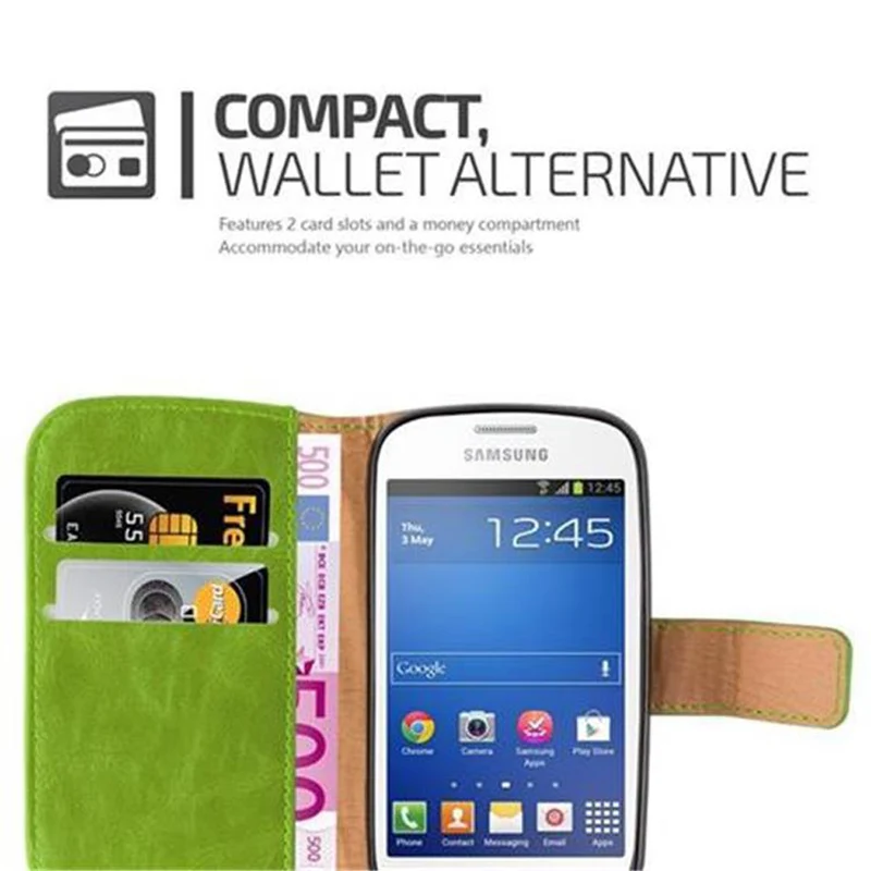Cadorabo Hülle kompatibel mit Samsung Galaxy TREND LITE Schutzhülle mit Magnetverschluss, Standfunktion und Kartenfach