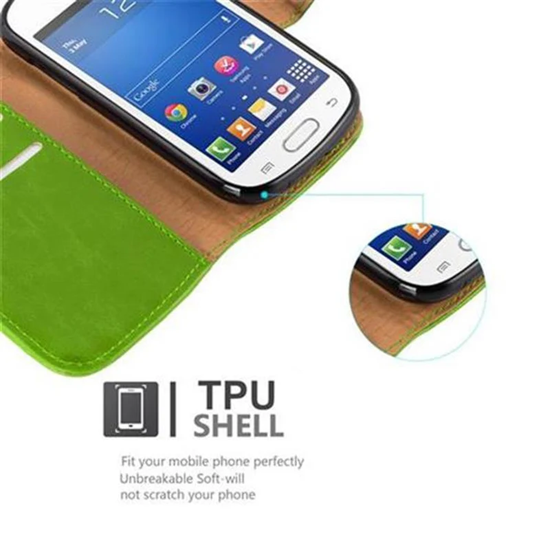 Cadorabo Hülle kompatibel mit Samsung Galaxy TREND LITE Schutzhülle mit Magnetverschluss, Standfunktion und Kartenfach