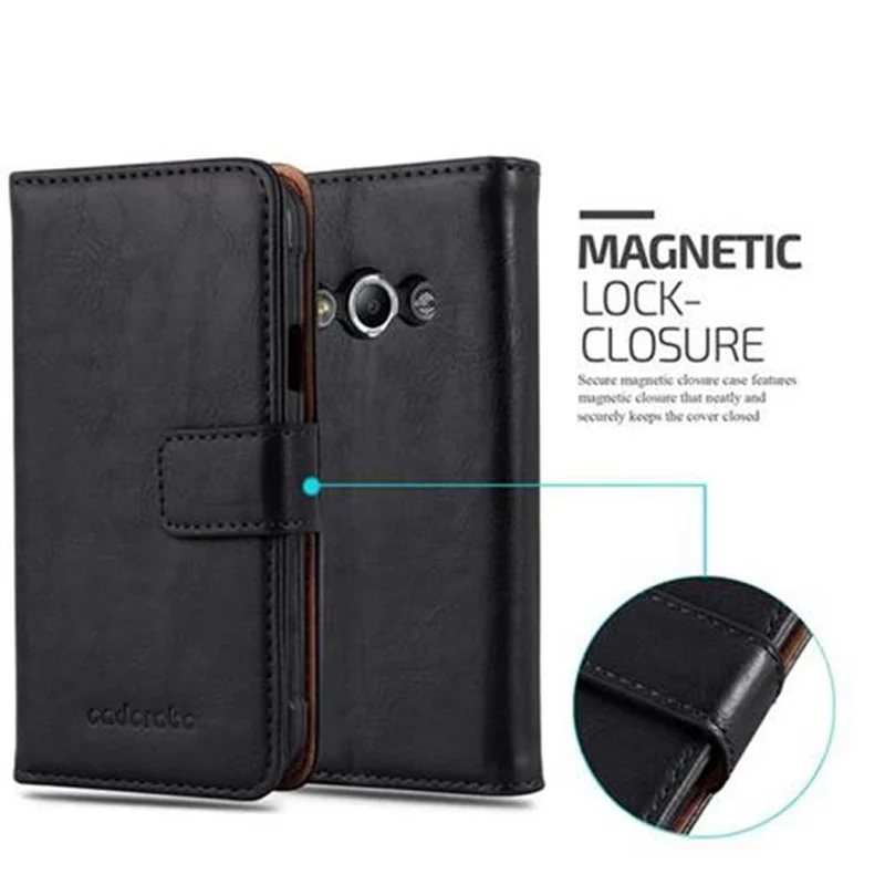 Cadorabo Hülle kompatibel mit Samsung Galaxy XCover 3 Schutzhülle mit Magnetverschluss, Standfunktion und Kartenfach