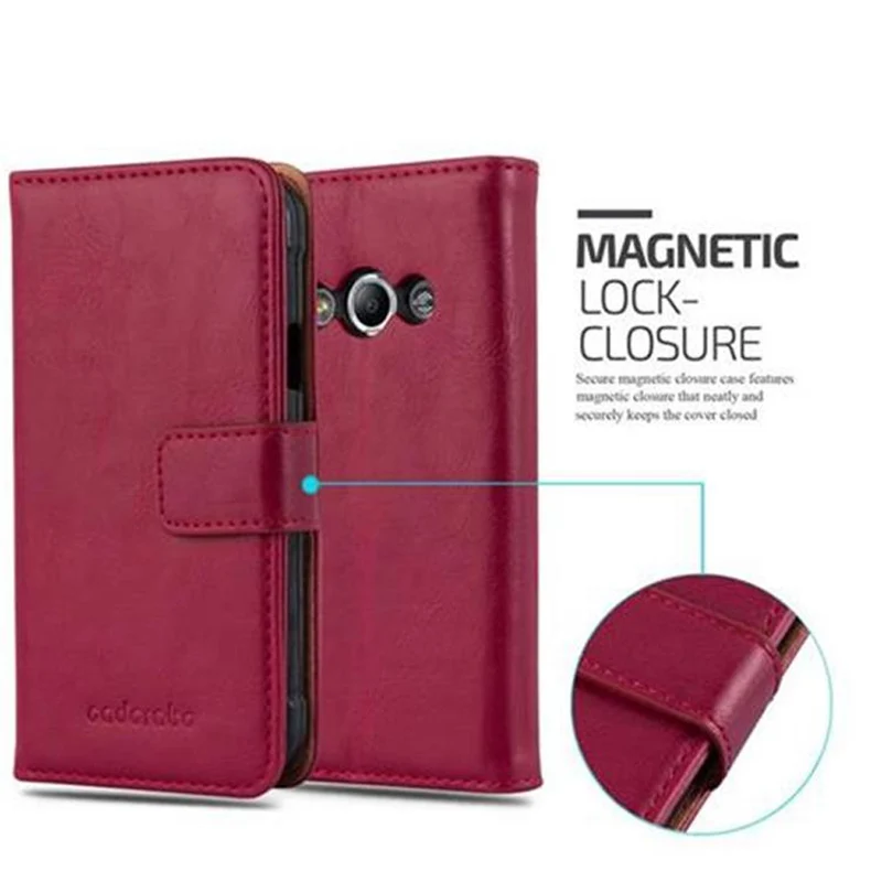 Cadorabo Hülle kompatibel mit Samsung Galaxy XCover 3 Schutzhülle mit Magnetverschluss, Standfunktion und Kartenfach