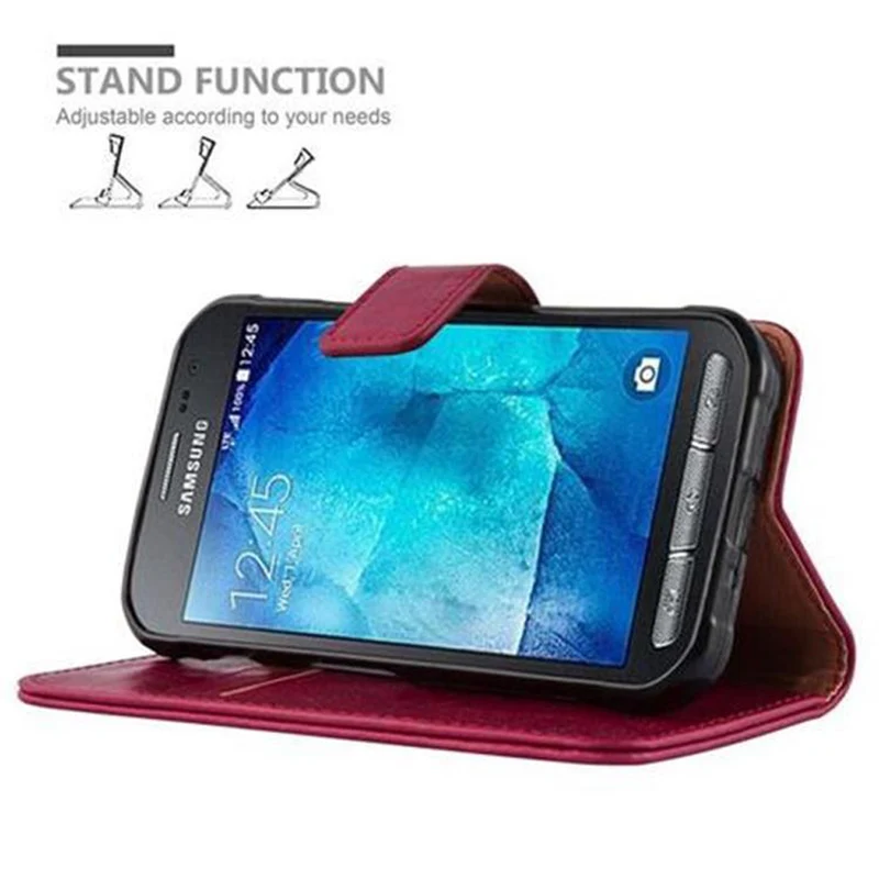 Cadorabo Hülle kompatibel mit Samsung Galaxy XCover 3 Schutzhülle mit Magnetverschluss, Standfunktion und Kartenfach