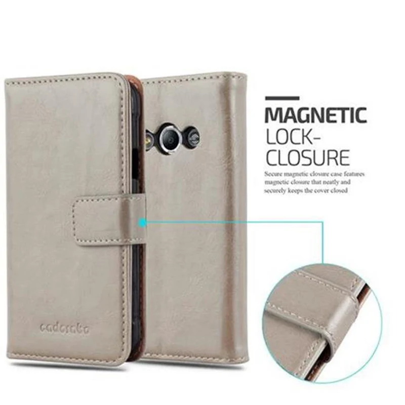 Cadorabo Hülle kompatibel mit Samsung Galaxy XCover 3 Schutzhülle mit Magnetverschluss, Standfunktion und Kartenfach