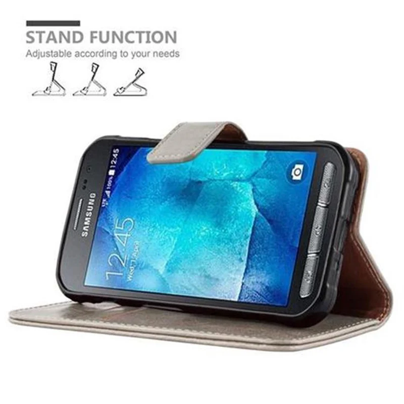 Cadorabo Hülle kompatibel mit Samsung Galaxy XCover 3 Schutzhülle mit Magnetverschluss, Standfunktion und Kartenfach