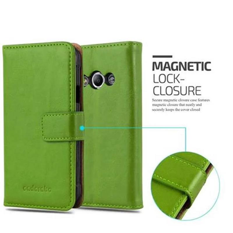 Cadorabo Hülle kompatibel mit Samsung Galaxy XCover 3 Schutzhülle mit Magnetverschluss, Standfunktion und Kartenfach