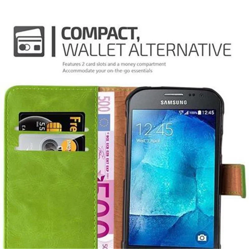 Cadorabo Hülle kompatibel mit Samsung Galaxy XCover 3 Schutzhülle mit Magnetverschluss, Standfunktion und Kartenfach
