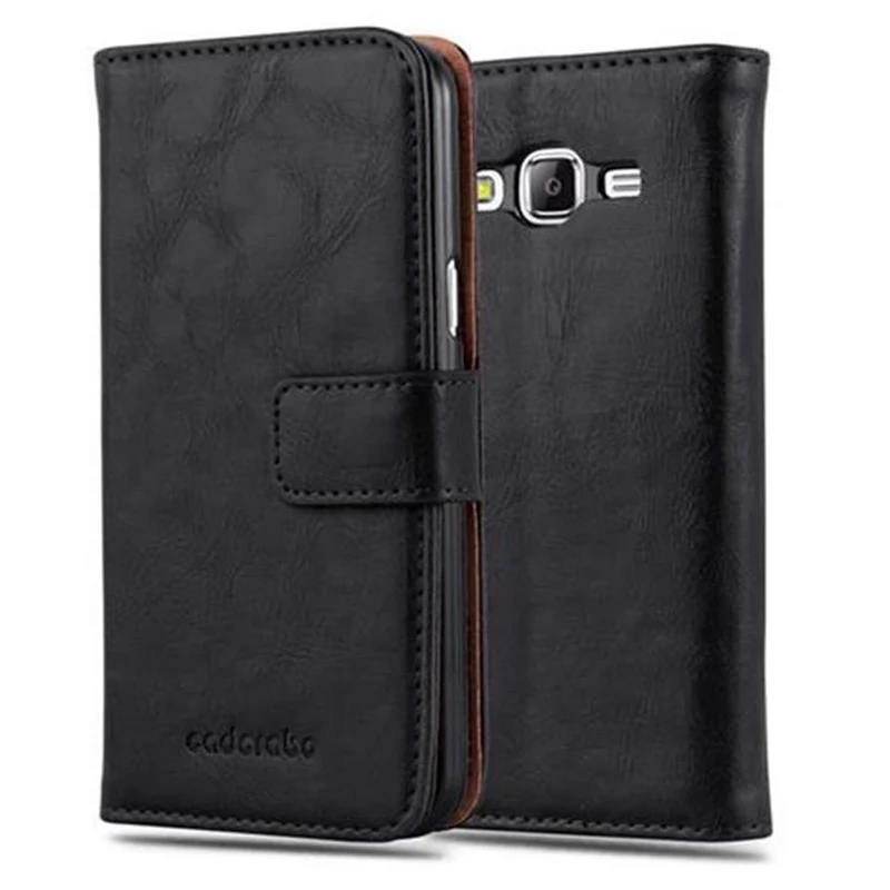 Cadorabo Hülle kompatibel mit Samsung Galaxy J5 2015 Schutzhülle mit Magnetverschluss, Standfunktion und Kartenfach