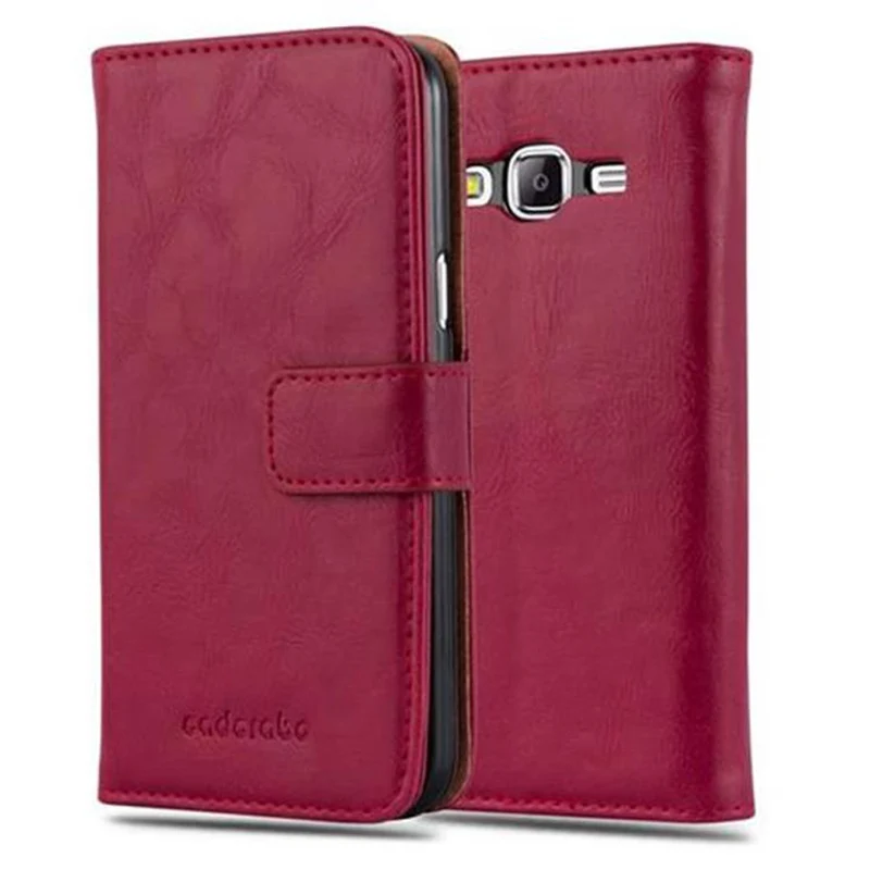 Cadorabo Hülle kompatibel mit Samsung Galaxy J5 2015 Schutzhülle mit Magnetverschluss, Standfunktion und Kartenfach
