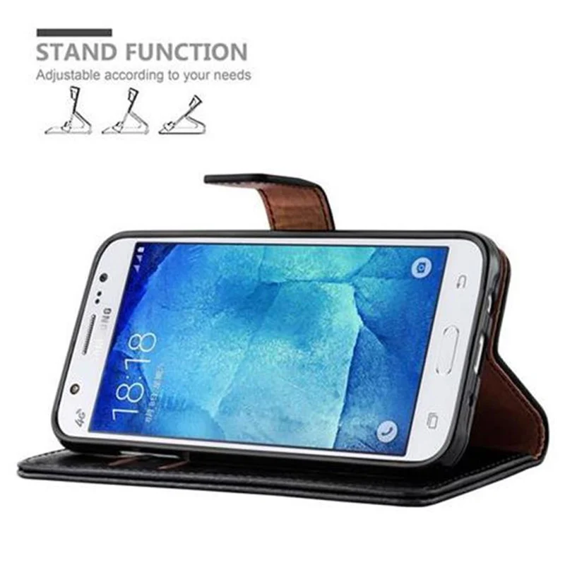 Cadorabo Hülle kompatibel mit Samsung Galaxy J5 2015 Schutzhülle mit Magnetverschluss, Standfunktion und Kartenfach
