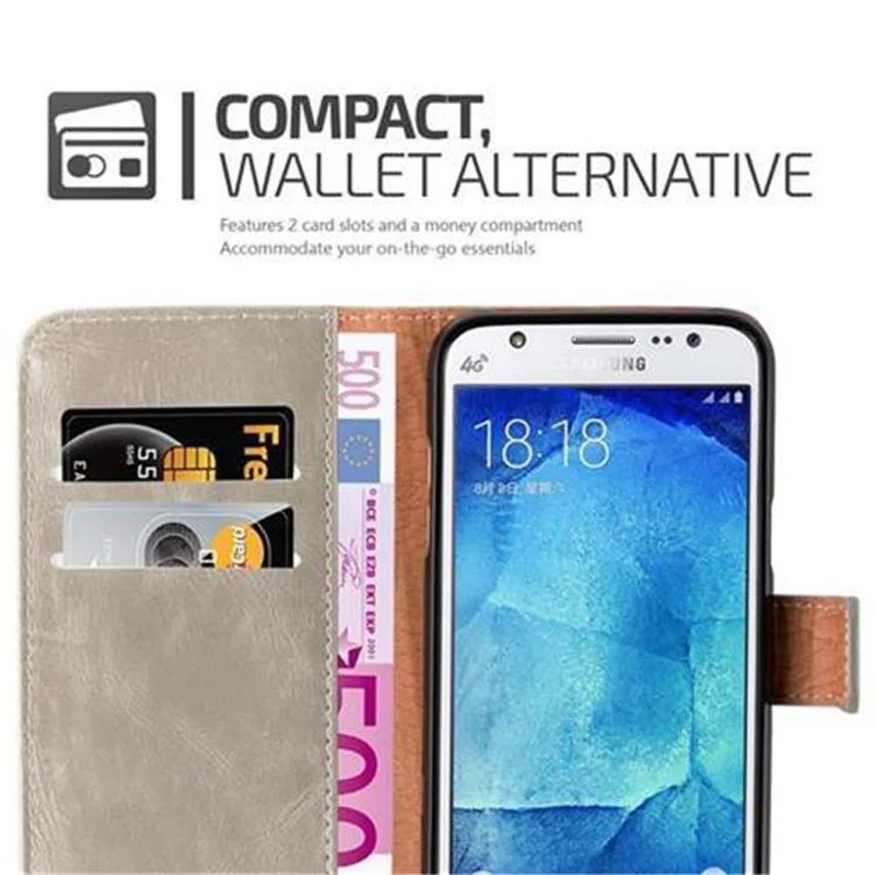 Cadorabo Hülle kompatibel mit Samsung Galaxy J5 2015 Schutzhülle mit Magnetverschluss, Standfunktion und Kartenfach