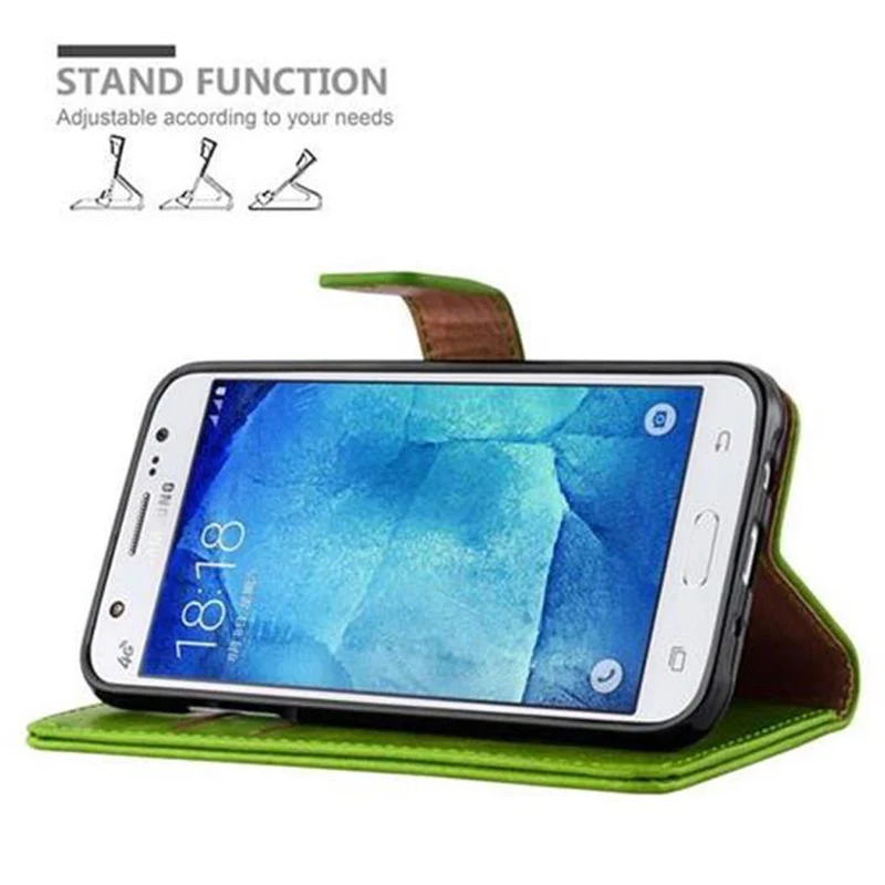 Cadorabo Hülle kompatibel mit Samsung Galaxy J5 2015 Schutzhülle mit Magnetverschluss, Standfunktion und Kartenfach