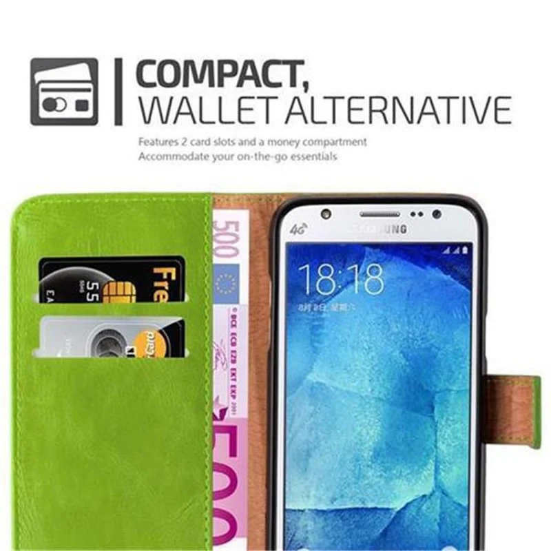 Cadorabo Hülle kompatibel mit Samsung Galaxy J5 2015 Schutzhülle mit Magnetverschluss, Standfunktion und Kartenfach