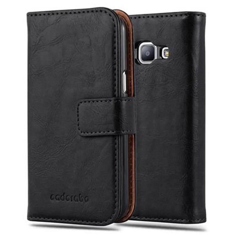 Cadorabo Hülle kompatibel mit Samsung Galaxy J1 2015 Schutzhülle mit Magnetverschluss, Standfunktion und Kartenfach