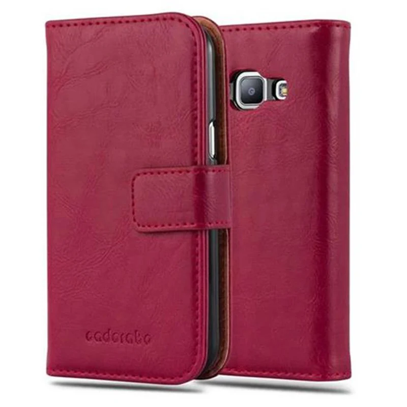 Cadorabo Hülle kompatibel mit Samsung Galaxy J1 2015 Schutzhülle mit Magnetverschluss, Standfunktion und Kartenfach