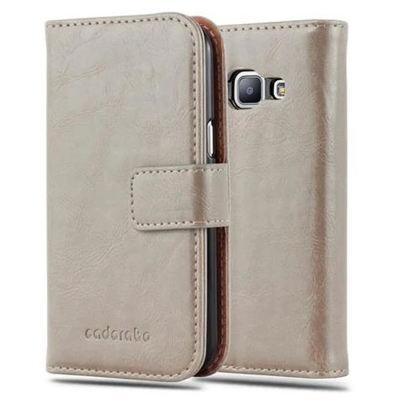 Cadorabo Hülle kompatibel mit Samsung Galaxy J1 2015 Schutzhülle mit Magnetverschluss, Standfunktion und Kartenfach