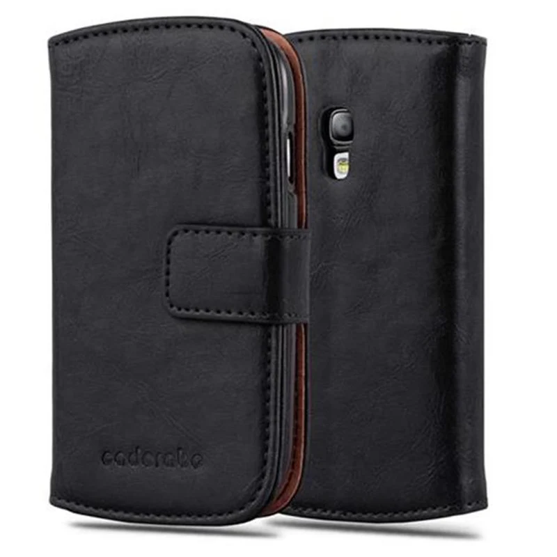Cadorabo Hülle kompatibel mit Samsung Galaxy S3 MINI Schutzhülle mit Magnetverschluss, Standfunktion und Kartenfach