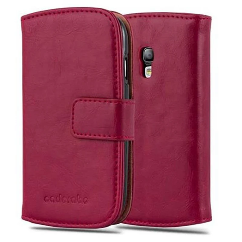 Cadorabo Hülle kompatibel mit Samsung Galaxy S3 MINI Schutzhülle mit Magnetverschluss, Standfunktion und Kartenfach