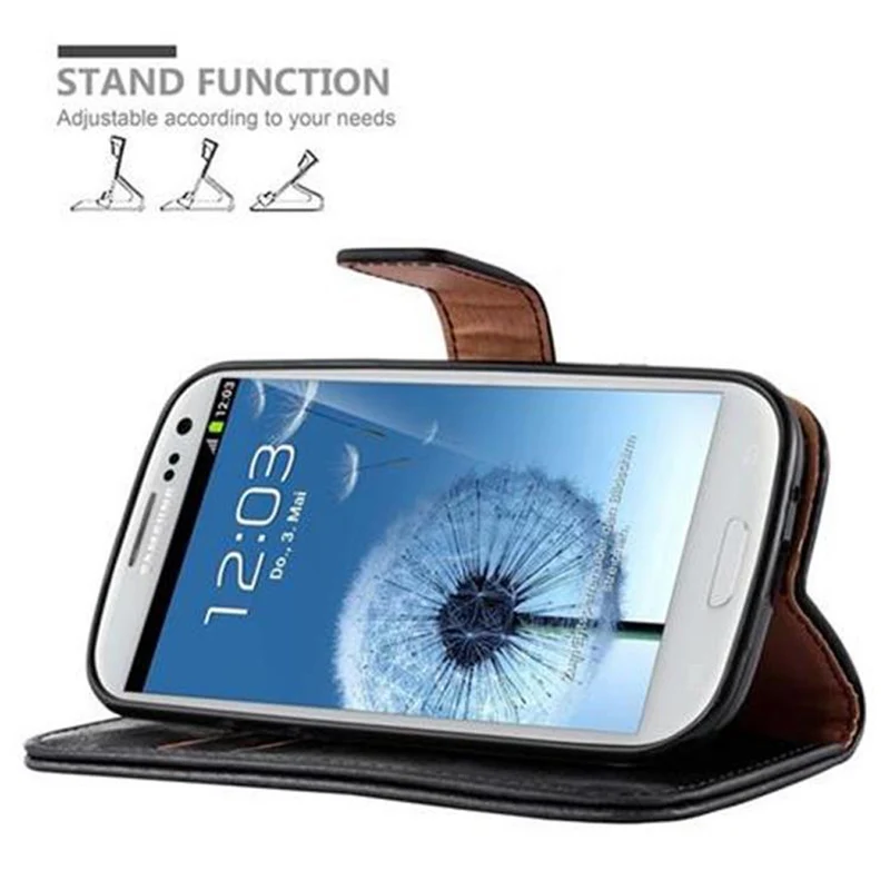 Cadorabo Hülle kompatibel mit Samsung Galaxy S3 / S3 NEO Schutzhülle mit Magnetverschluss, Standfunktion und Kartenfach