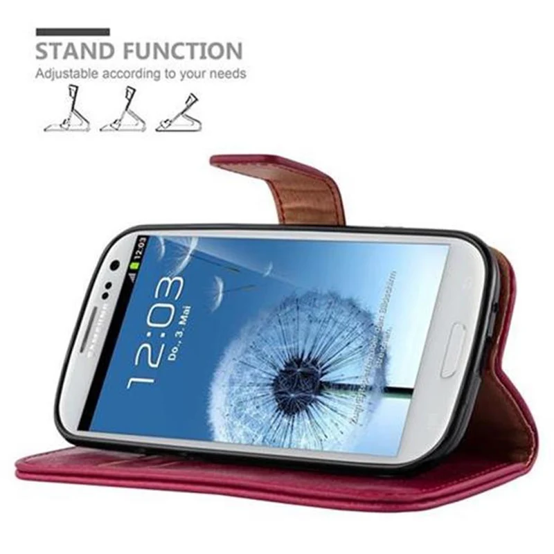 Cadorabo Hülle kompatibel mit Samsung Galaxy S3 / S3 NEO Schutzhülle mit Magnetverschluss, Standfunktion und Kartenfach