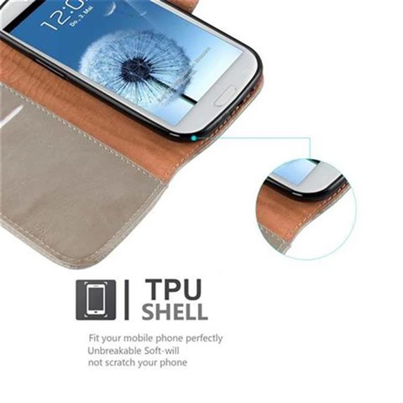 Cadorabo Hülle kompatibel mit Samsung Galaxy S3 / S3 NEO Schutzhülle mit Magnetverschluss, Standfunktion und Kartenfach