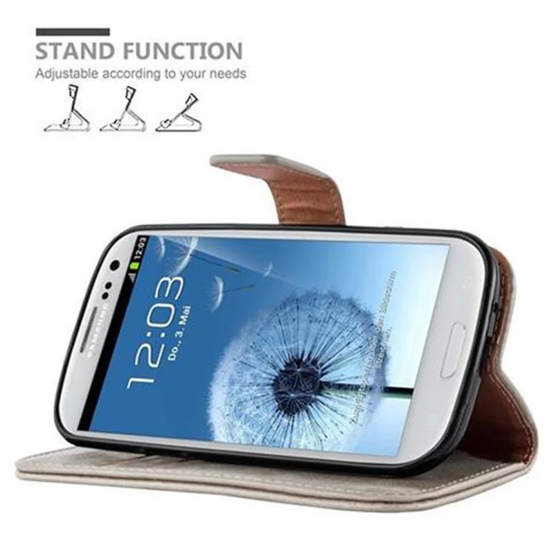 Cadorabo Hülle kompatibel mit Samsung Galaxy S3 / S3 NEO Schutzhülle mit Magnetverschluss, Standfunktion und Kartenfach
