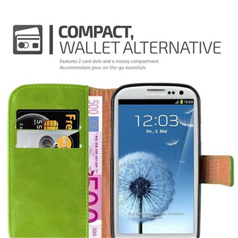 Cadorabo Hülle kompatibel mit Samsung Galaxy S3 / S3 NEO Schutzhülle mit Magnetverschluss, Standfunktion und Kartenfach