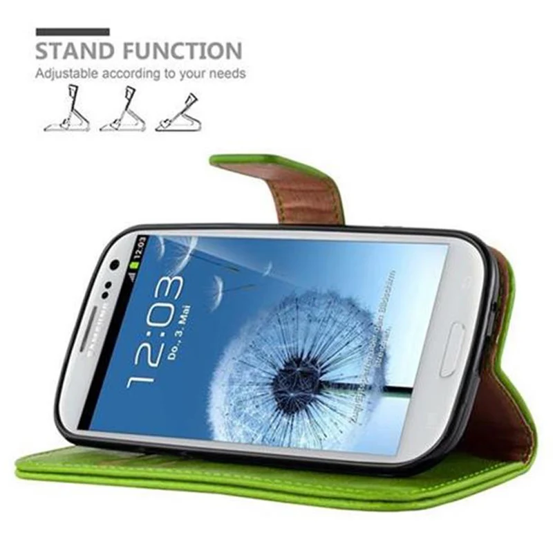 Cadorabo Hülle kompatibel mit Samsung Galaxy S3 / S3 NEO Schutzhülle mit Magnetverschluss, Standfunktion und Kartenfach