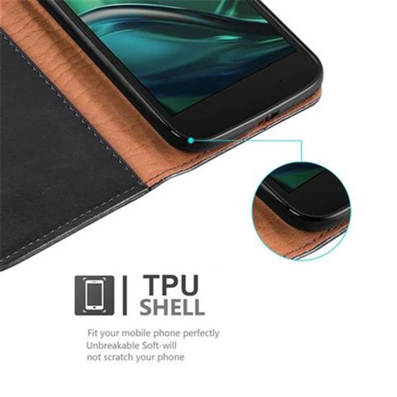 Cadorabo Hülle kompatibel mit Motorola MOTO G4 / G4 PLUS Schutzhülle mit Magnetverschluss, Standfunktion und Kartenfach
