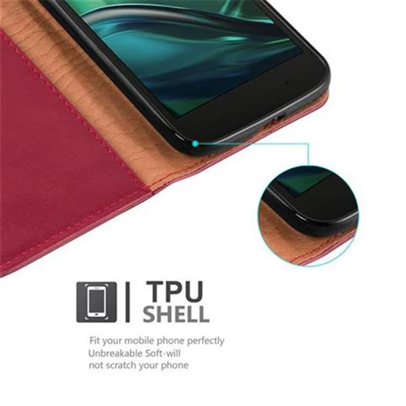 Cadorabo Hülle kompatibel mit Motorola MOTO G4 / G4 PLUS Schutzhülle mit Magnetverschluss, Standfunktion und Kartenfach