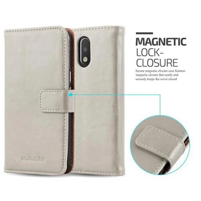 Cadorabo Hülle kompatibel mit Motorola MOTO G4 / G4 PLUS Schutzhülle mit Magnetverschluss, Standfunktion und Kartenfach