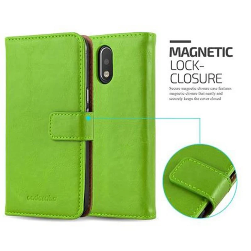 Cadorabo Hülle kompatibel mit Motorola MOTO G4 / G4 PLUS Schutzhülle mit Magnetverschluss, Standfunktion und Kartenfach