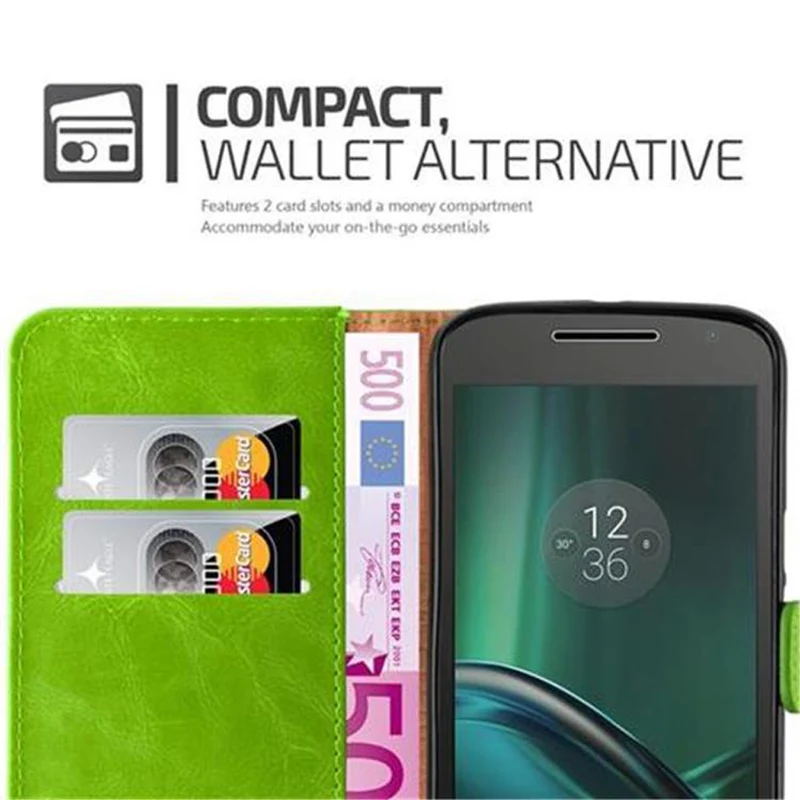 Cadorabo Hülle kompatibel mit Motorola MOTO G4 / G4 PLUS Schutzhülle mit Magnetverschluss, Standfunktion und Kartenfach