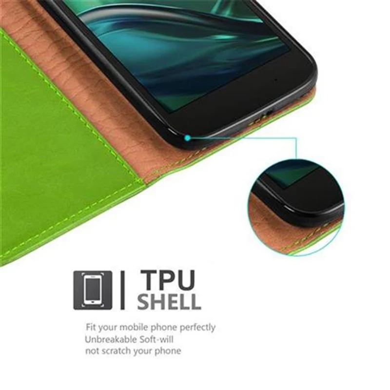 Cadorabo Hülle kompatibel mit Motorola MOTO G4 / G4 PLUS Schutzhülle mit Magnetverschluss, Standfunktion und Kartenfach
