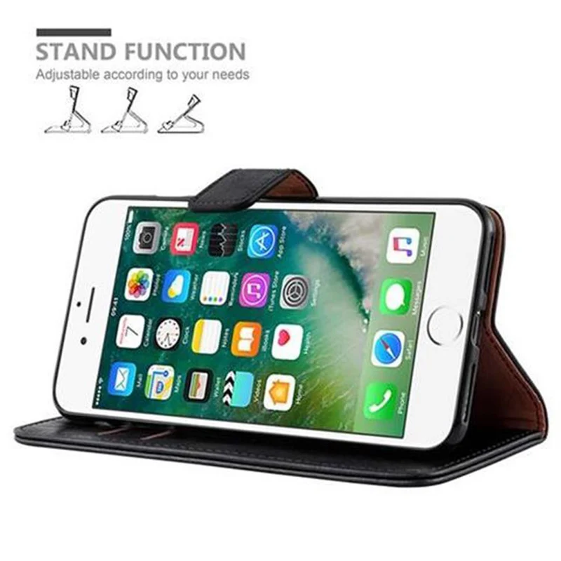Cadorabo Hülle kompatibel mit Apple iPhone 7 PLUS / 7S PLUS / 8 PLUS Schutzhülle mit Magnetverschluss, Standfunktion und Kartenfach