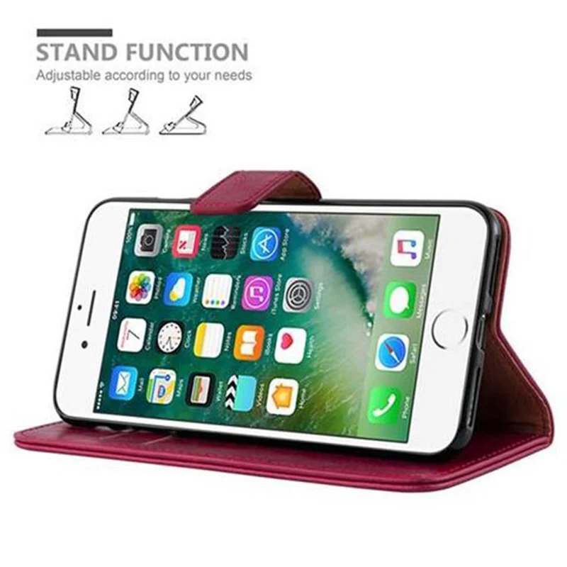 Cadorabo Hülle kompatibel mit Apple iPhone 7 PLUS / 7S PLUS / 8 PLUS Schutzhülle mit Magnetverschluss, Standfunktion und Kartenfach