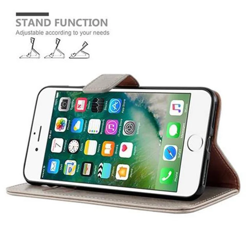 Cadorabo Hülle kompatibel mit Apple iPhone 7 PLUS / 7S PLUS / 8 PLUS Schutzhülle mit Magnetverschluss, Standfunktion und Kartenfach