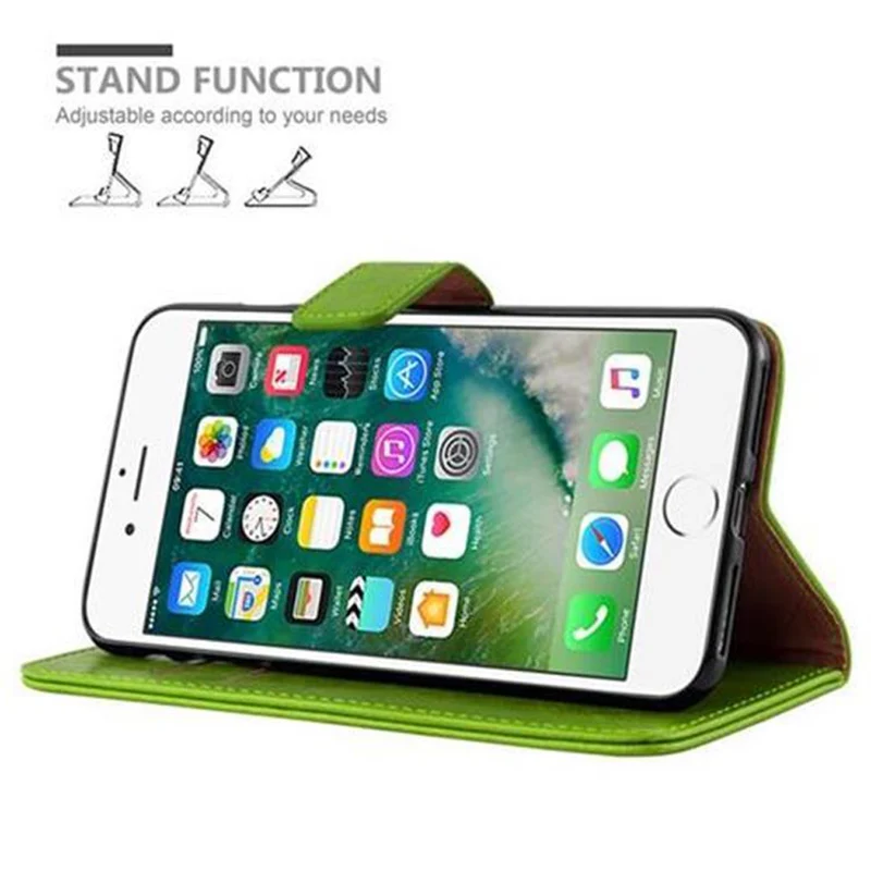 Cadorabo Hülle kompatibel mit Apple iPhone 7 PLUS / 7S PLUS / 8 PLUS Schutzhülle mit Magnetverschluss, Standfunktion und Kartenfach