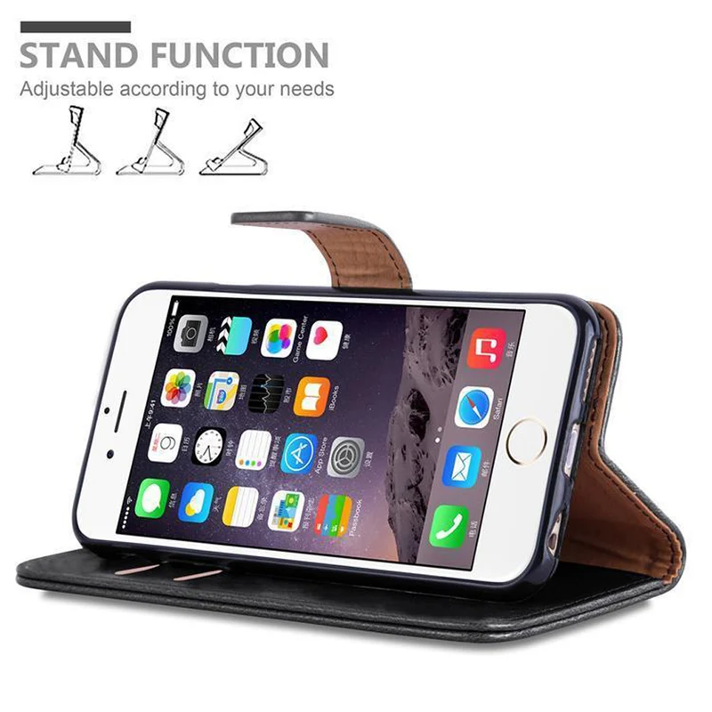 Cadorabo Hülle kompatibel mit Apple iPhone 6 PLUS / 6S PLUS Schutzhülle mit Magnetverschluss, Standfunktion und Kartenfach
