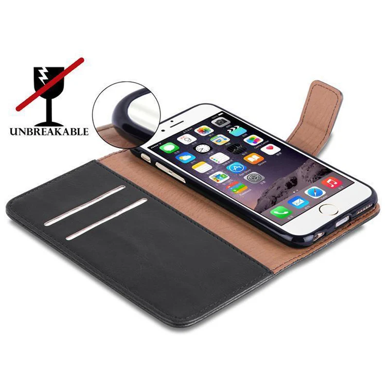 Cadorabo Hülle kompatibel mit Apple iPhone 6 PLUS / 6S PLUS Schutzhülle mit Magnetverschluss, Standfunktion und Kartenfach