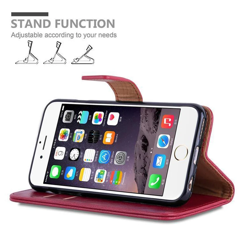 Cadorabo Hülle kompatibel mit Apple iPhone 6 PLUS / 6S PLUS Schutzhülle mit Magnetverschluss, Standfunktion und Kartenfach
