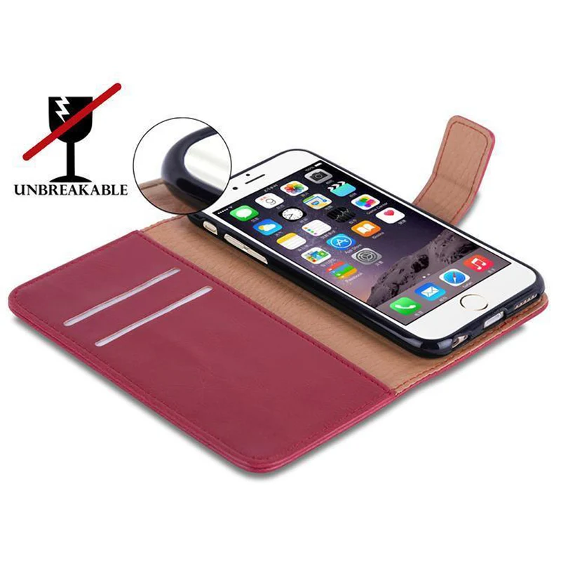 Cadorabo Hülle kompatibel mit Apple iPhone 6 PLUS / 6S PLUS Schutzhülle mit Magnetverschluss, Standfunktion und Kartenfach