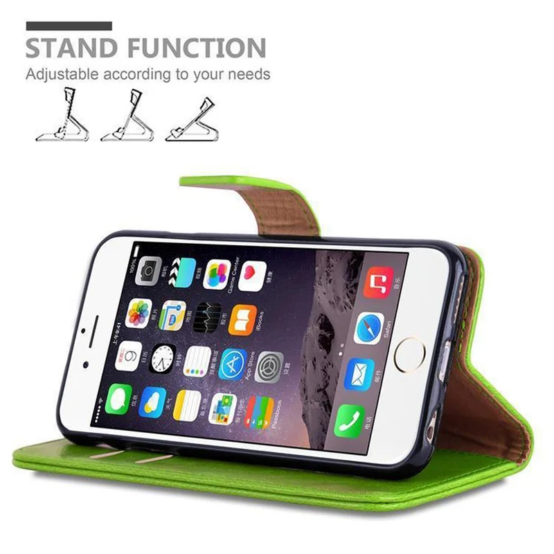 Cadorabo Hülle kompatibel mit Apple iPhone 6 PLUS / 6S PLUS Schutzhülle mit Magnetverschluss, Standfunktion und Kartenfach