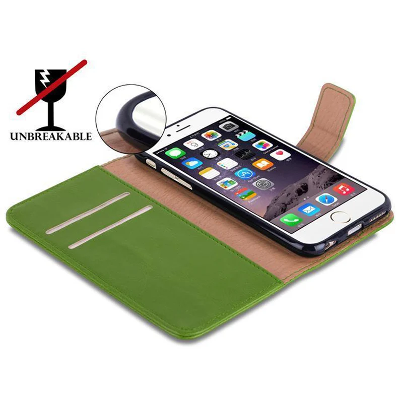 Cadorabo Hülle kompatibel mit Apple iPhone 6 PLUS / 6S PLUS Schutzhülle mit Magnetverschluss, Standfunktion und Kartenfach