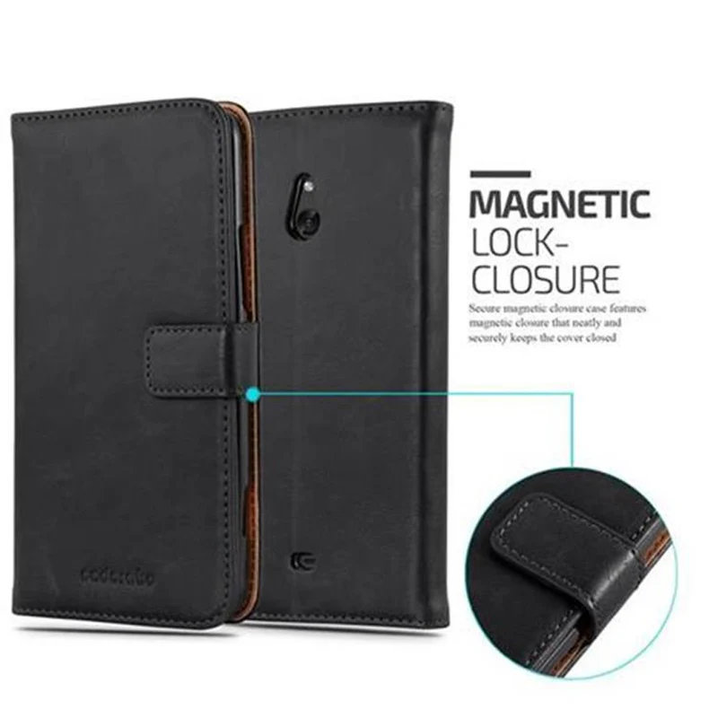 Cadorabo Hülle kompatibel mit Nokia Lumia 1320 Schutzhülle mit Magnetverschluss, Standfunktion und Kartenfach