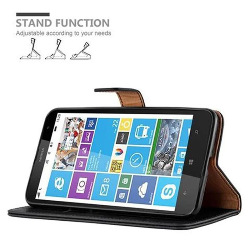 Cadorabo Hülle kompatibel mit Nokia Lumia 1320 Schutzhülle mit Magnetverschluss, Standfunktion und Kartenfach