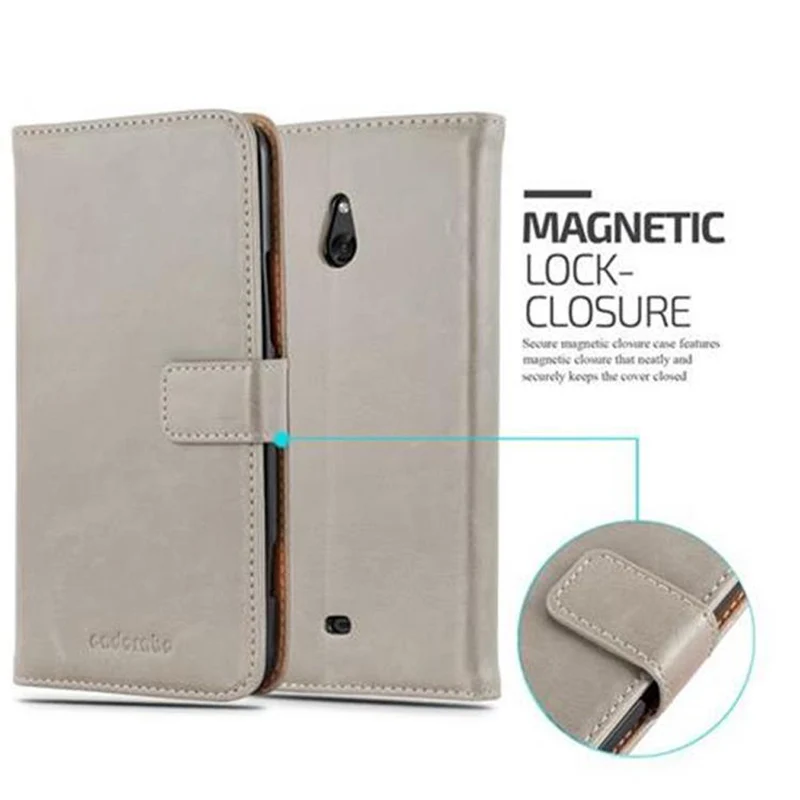 Cadorabo Hülle kompatibel mit Nokia Lumia 1320 Schutzhülle mit Magnetverschluss, Standfunktion und Kartenfach
