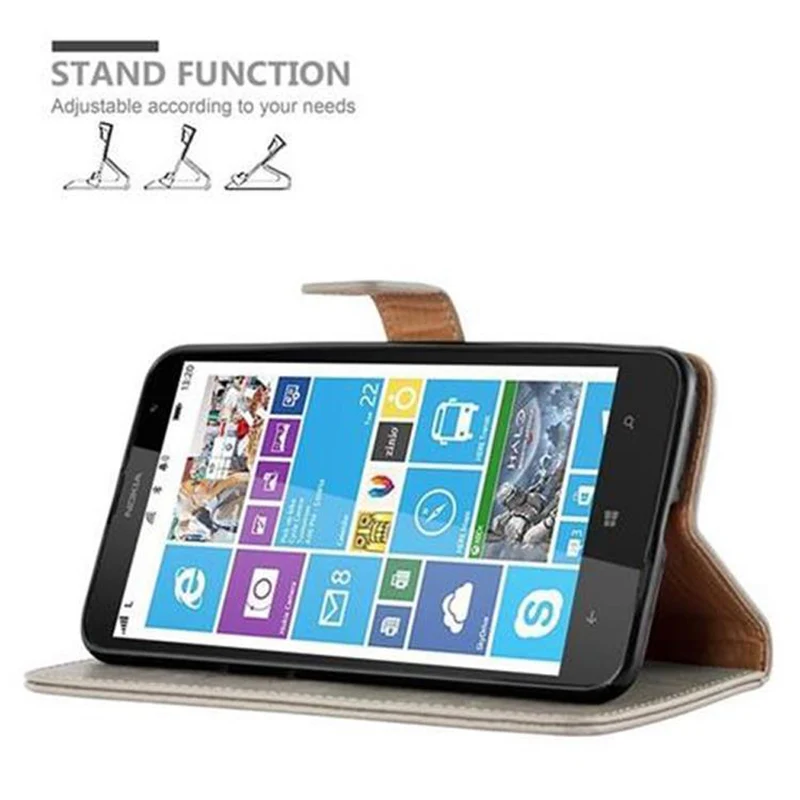 Cadorabo Hülle kompatibel mit Nokia Lumia 1320 Schutzhülle mit Magnetverschluss, Standfunktion und Kartenfach