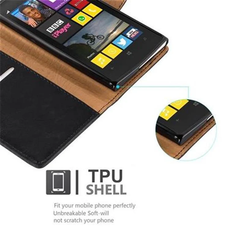 Cadorabo Hülle kompatibel mit Nokia Lumia 1020 Schutzhülle mit Magnetverschluss, Standfunktion und Kartenfach