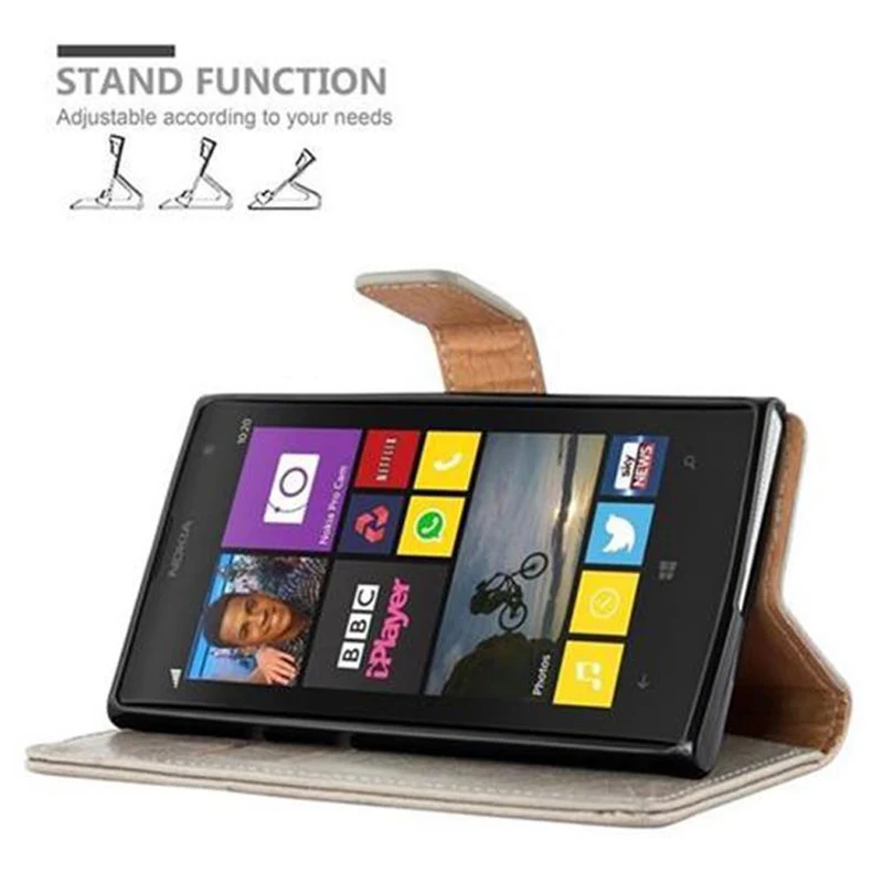 Cadorabo Hülle kompatibel mit Nokia Lumia 1020 Schutzhülle mit Magnetverschluss, Standfunktion und Kartenfach